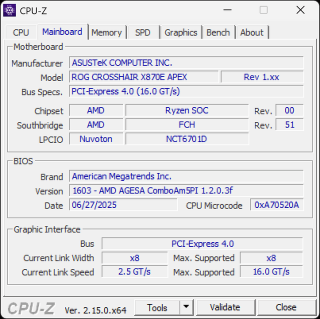 ASUS ROG CROSSHAIR X870E APEX