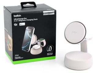 升級 Qi2 25W、蘋果三寶最佳伴侶 Belkin UltraCharge Pro 3合1 磁吸充電座