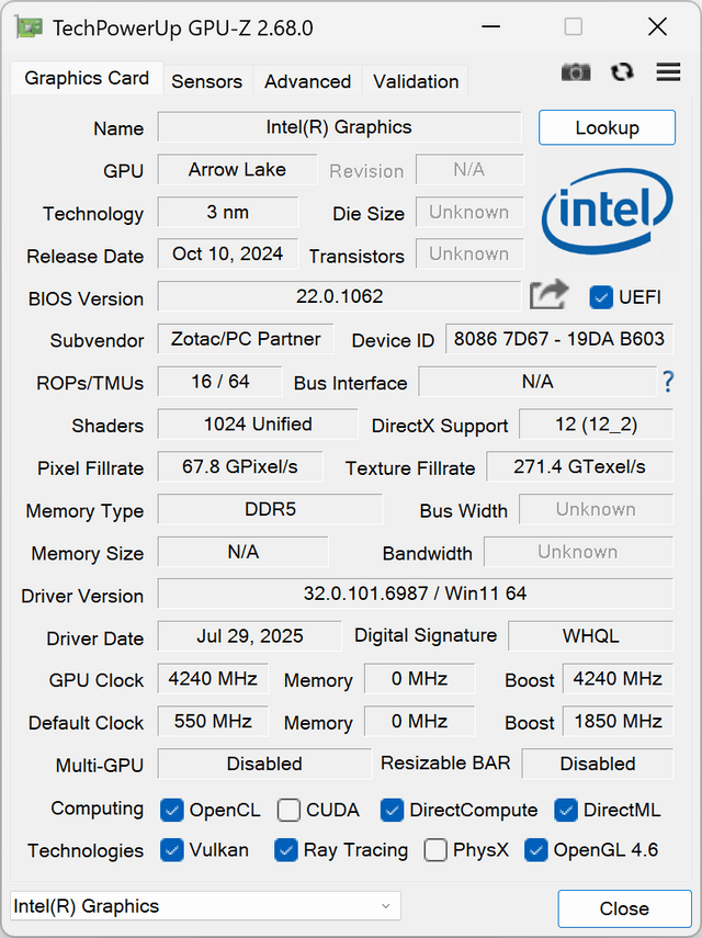 ZOTAC ZBOX MAGNUS EN275060TC
