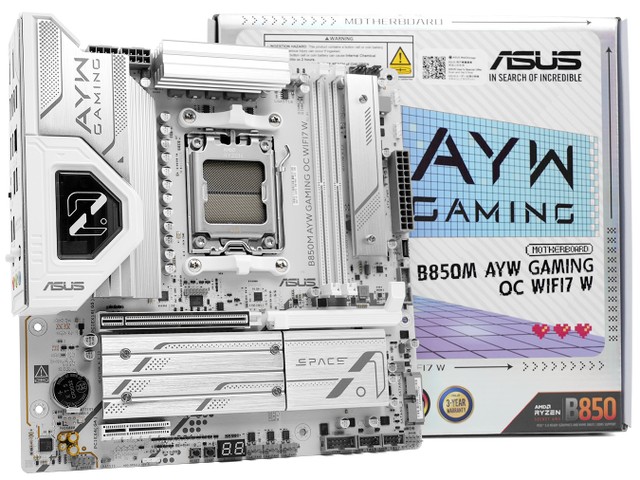 同級無對手!! DDR5-10000 OK ASUS B850M AYW GAMING OC WIFI7 W 主機板