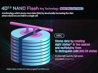 SK Hynix 4D PLC NAND 技術 5 bit MSC 單元   速度、壽命幅提升