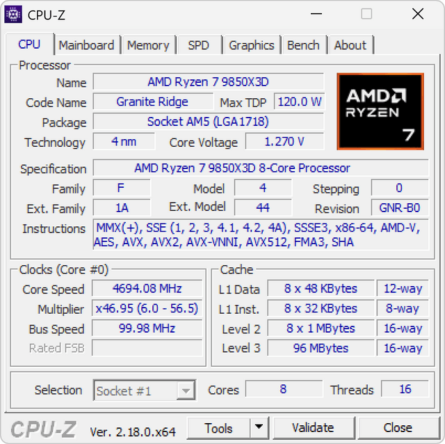 AMD Ryzen 7 9850X3D