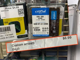 清倉店發現 DDR5 64GB RAM 收銀員不知價   求其 6.99 美元賣出