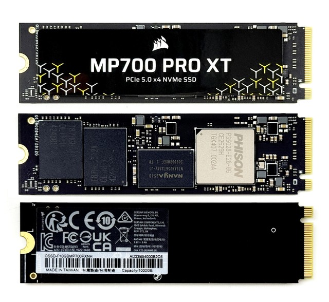 極速14.9GB/s、BiCS8 NAND CORSAIR MP700 PRO XT 1TB Gen5 M.2 ...