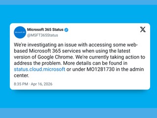 Microsoft 365 Web 服務出事 更新最新版 Chrome 後   無法正常使用