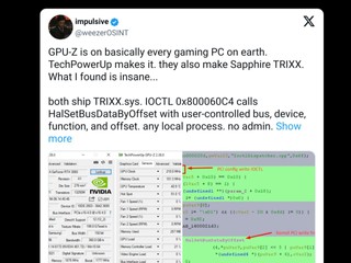 GPU-Z 被揭存在嚴重安全漏洞 可被黑客利用   取得系統完整控制權