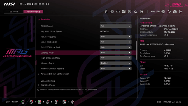 MSI MPG X870E CARBON MAX WIFI 主機