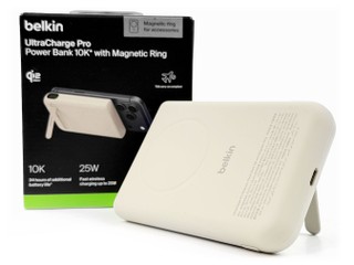 Qi2 25W 無線快充、內建支架 Belkin UltraCharge Pro 10K + 磁吸環