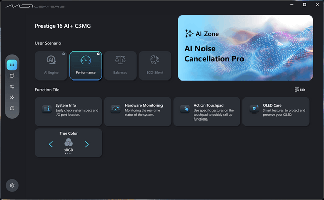 MSI Prestige 16 AI+ C3MG