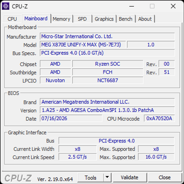 MSI MEG X870E UNIFY-X MAX